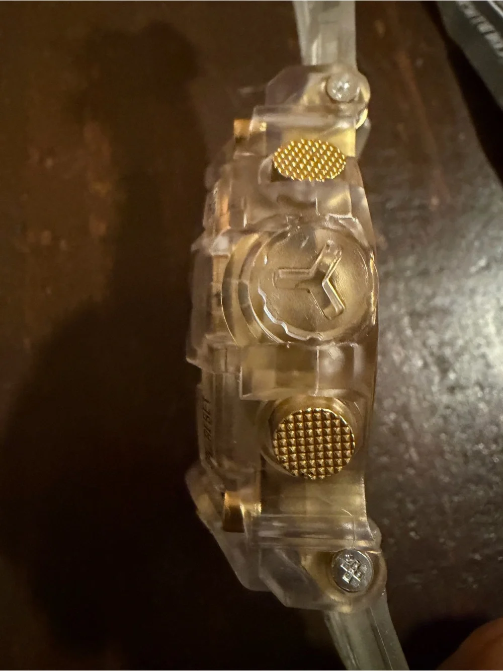 Sport Light Up Digital Utility Watch in Clear and Gold